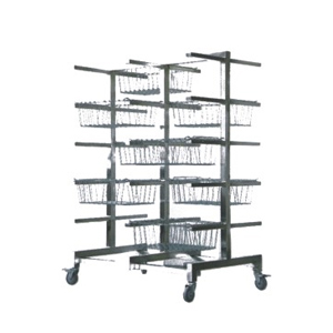 Rak penyimpanan keranjang dua baris