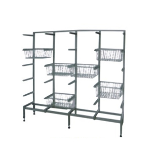 Rak penyimpanan keranjang empat baris